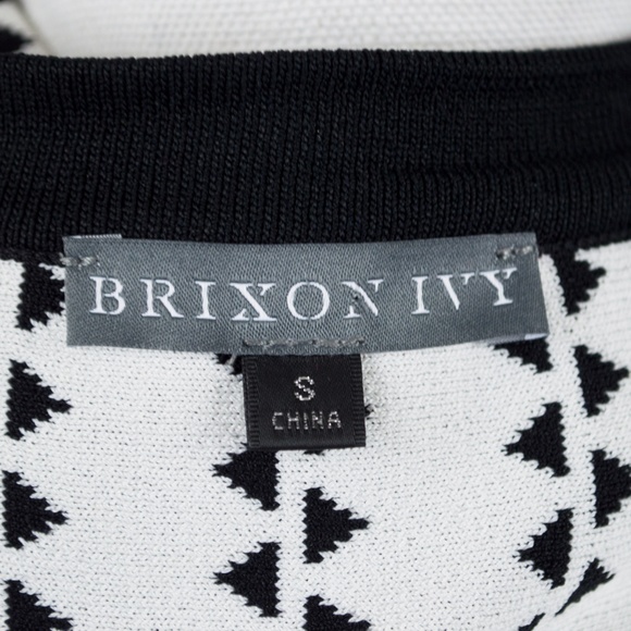 Brixon Ivy Black/White Pattern Sweater Dress Small - Picture 7 of 9